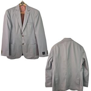 Q By Flynt Burton Light Gray Sport Coat Blazer Jacket 38 R